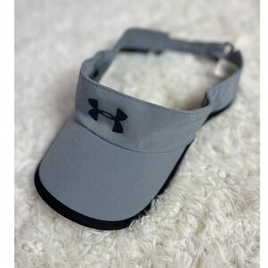 Under Armour Visor Women's Adjustable Gray Black Trim Golf Tennis‎ OSFA